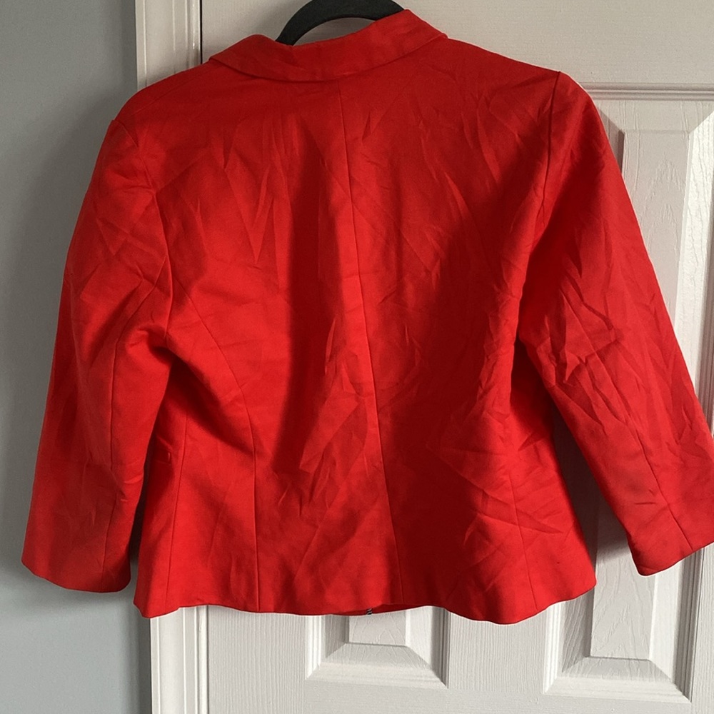 Alice Collection Red Cotton Blend Blazer Fully Lined Single Button Closure Sz M - Picture 9 of 11